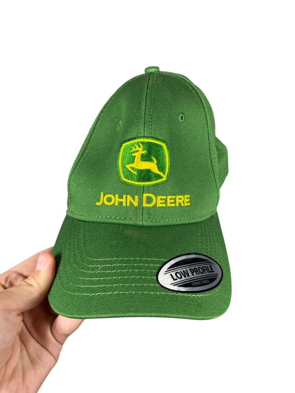 John Deere Green Low Profile Structured Hat Adjustable Strap Cotton NEW